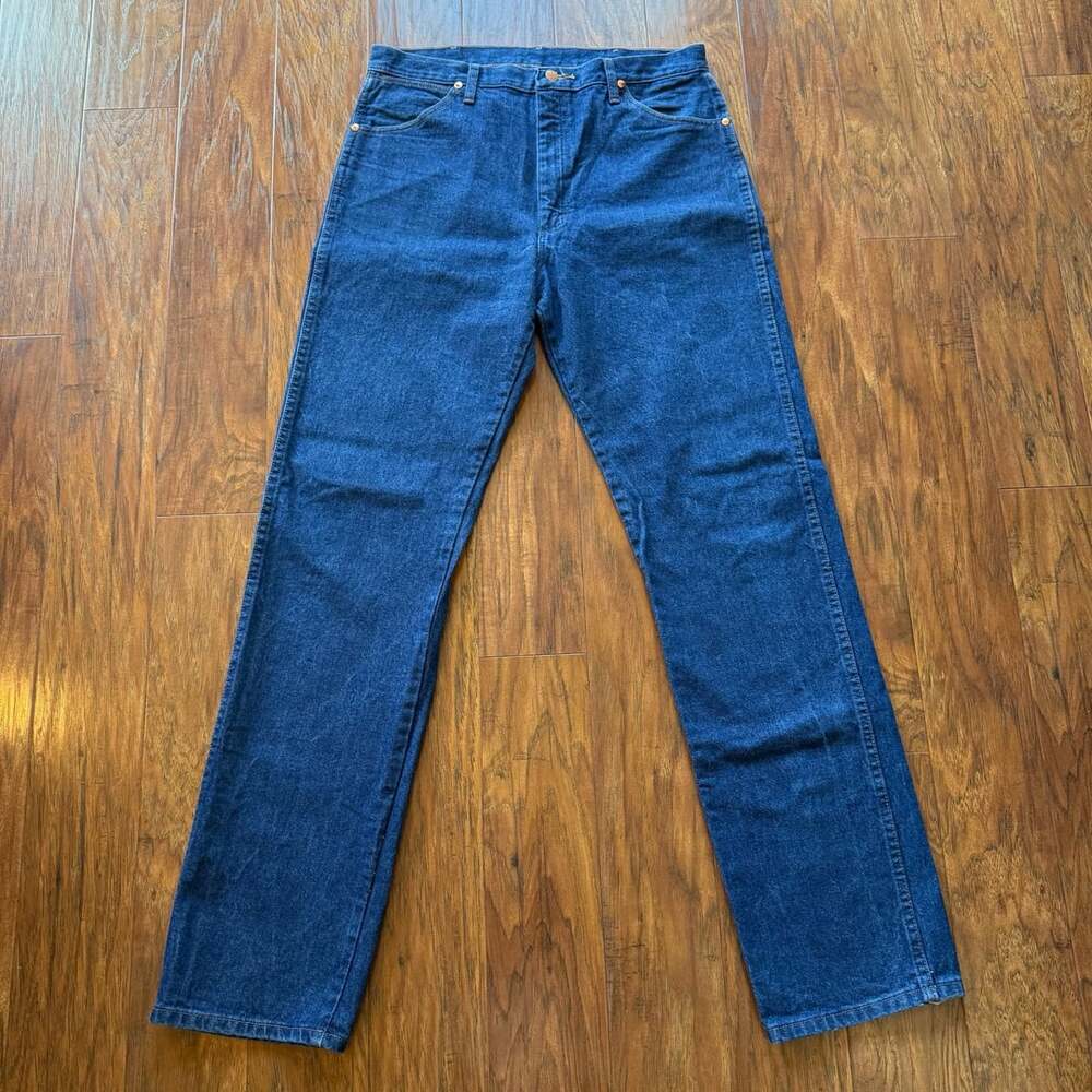 Wrangler 13MWZPW Cowboy Cut Jeans Mens 35x36 Dark Indigo Prewashed Broken Twill